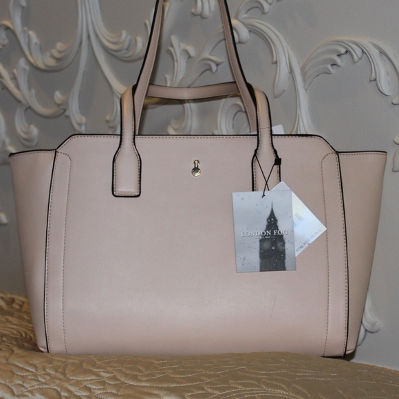 London Fog Handbags - London Fog Double Shoulder Tote Taupe Color